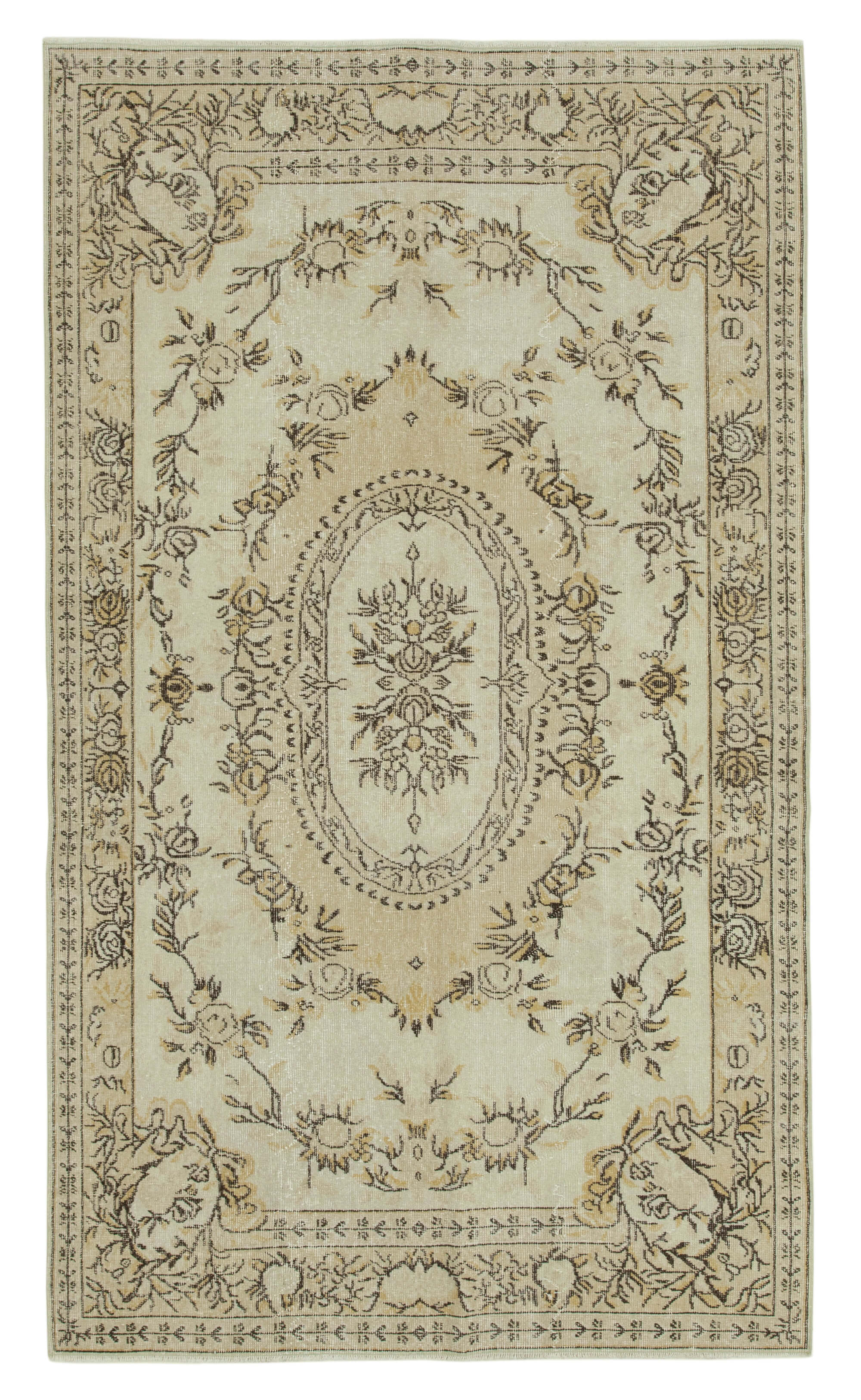 Handwoven one-of-a-kind anatolian beige carpet 160 cm x 271 cm