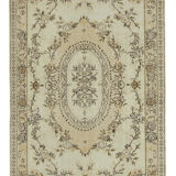 Handwoven one-of-a-kind anatolian beige carpet 160 cm x 271 cm