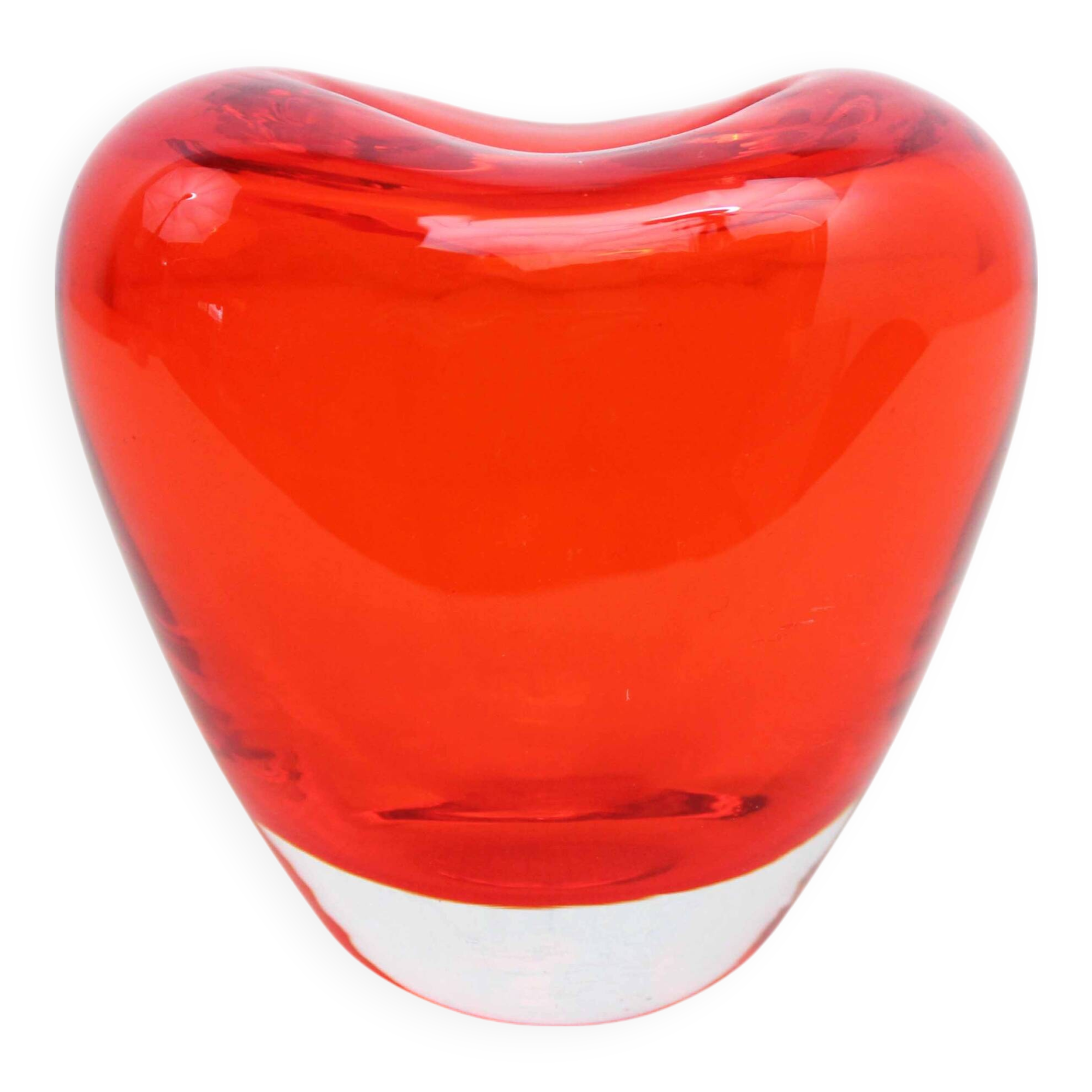 Vintage orange glass vase