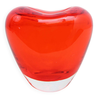 Vintage orange glass vase