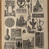 Lithograph engraving on India from 1897
