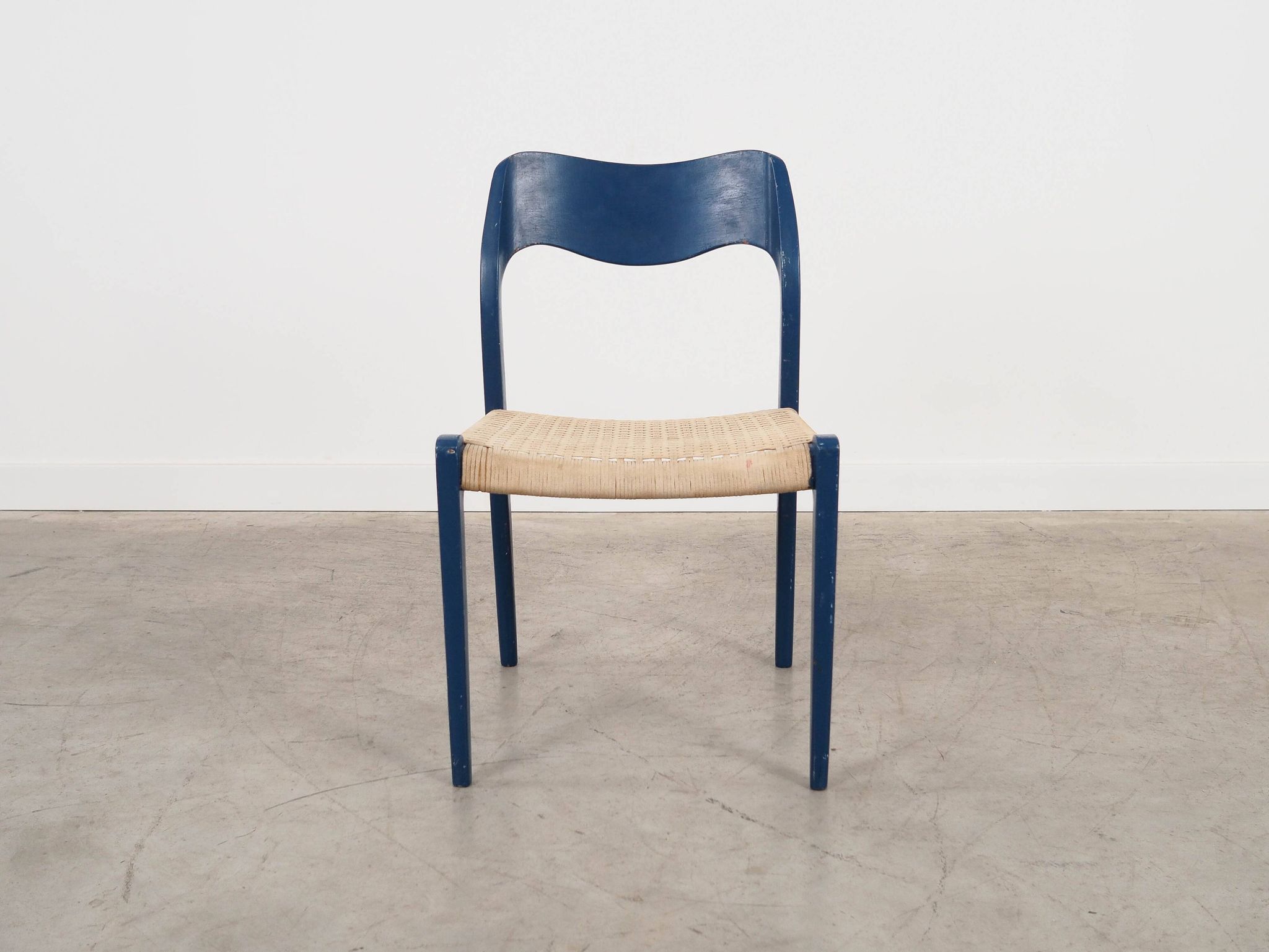 Blue teak chair, Danish design, 1960s, designer: Niels Otto Møller