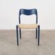 Chaise en teck bleue, design danois, années 1960, designer : Niels Otto Møller