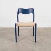 Blue teak chair, Danish design, 1960s, designer: Niels Otto Møller