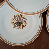 Antique Creil and Montereau Earthenware Dessert Plates, Eye Pattern
