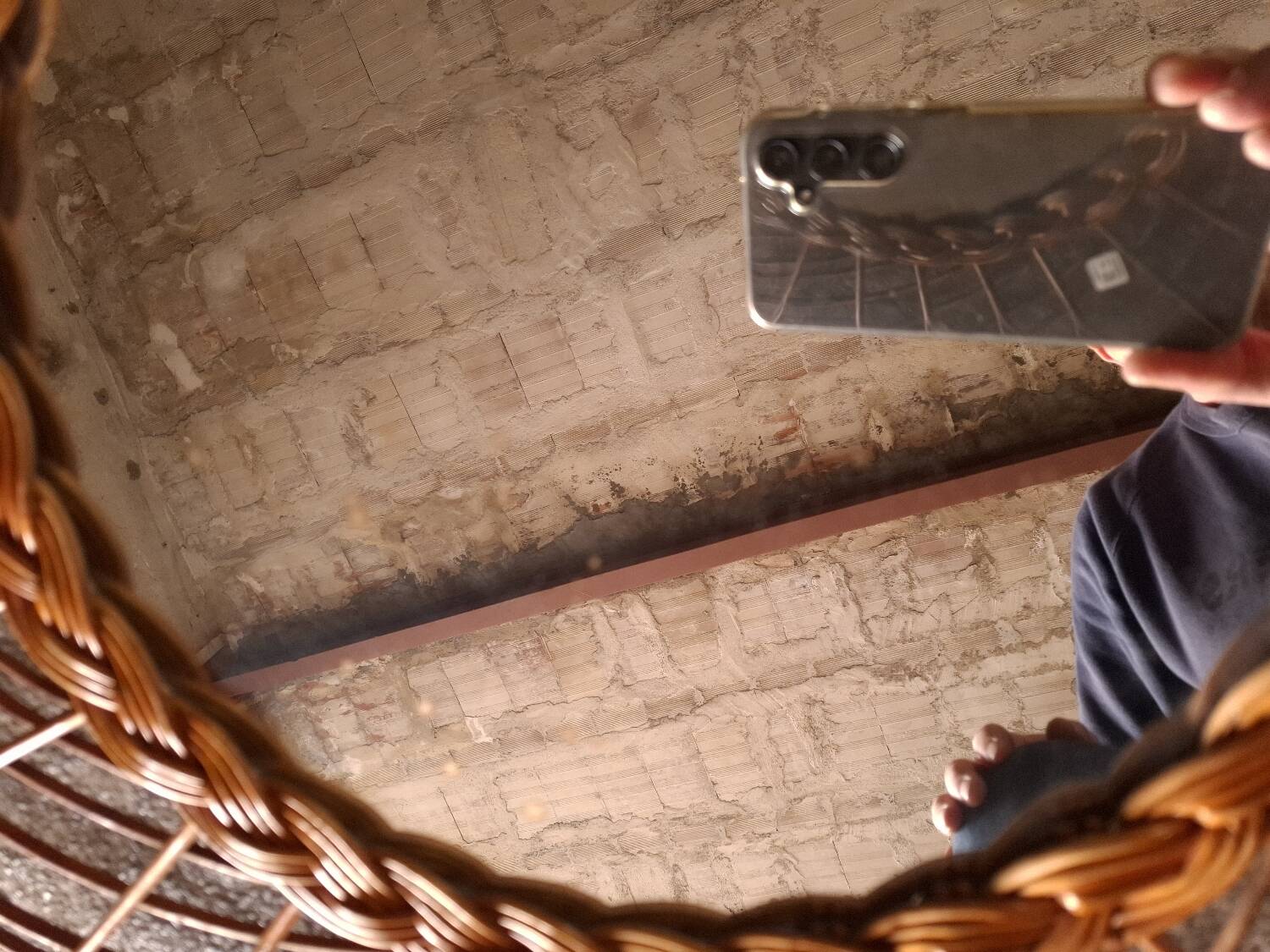 Vintage rattan mirror