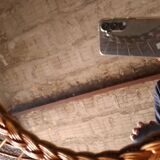 Miroir en rotin vintage