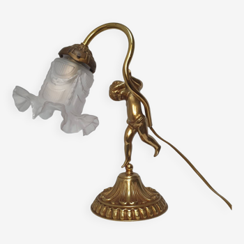 Bronze cherub lamp