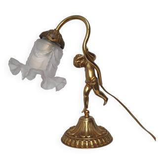 Bronze cherub lamp