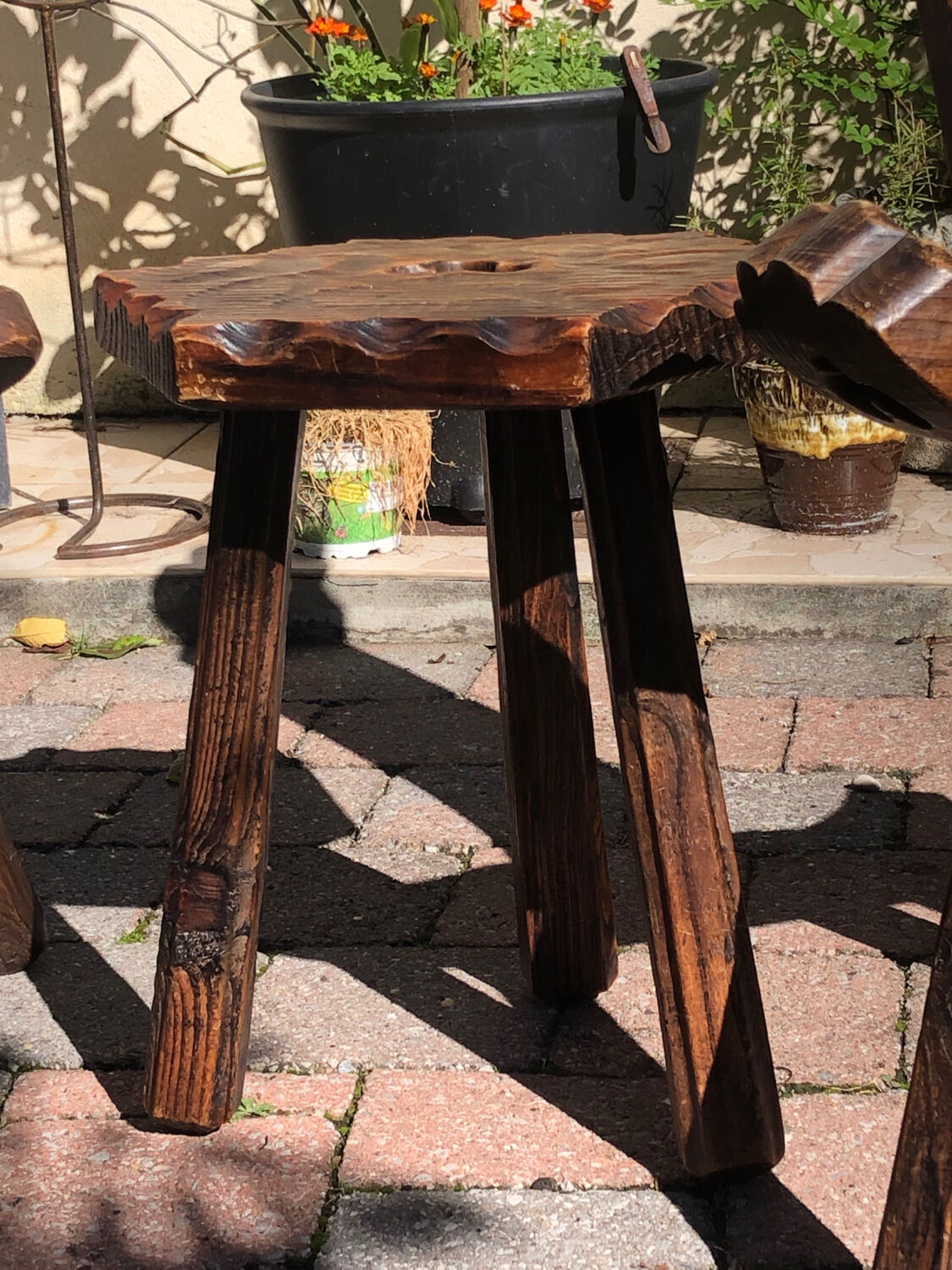 Brutalist chairs and stool