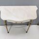 Pair of White Lacquered Nightstands with Marble Tops and Glass Shelves, Italy
