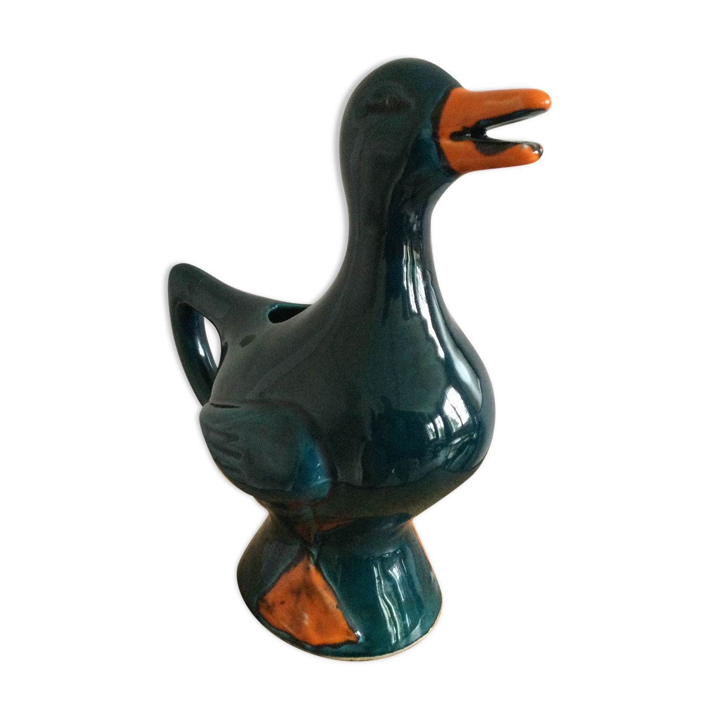Earthenware duck pitcher