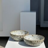 Duo of speckled ceramic bowls