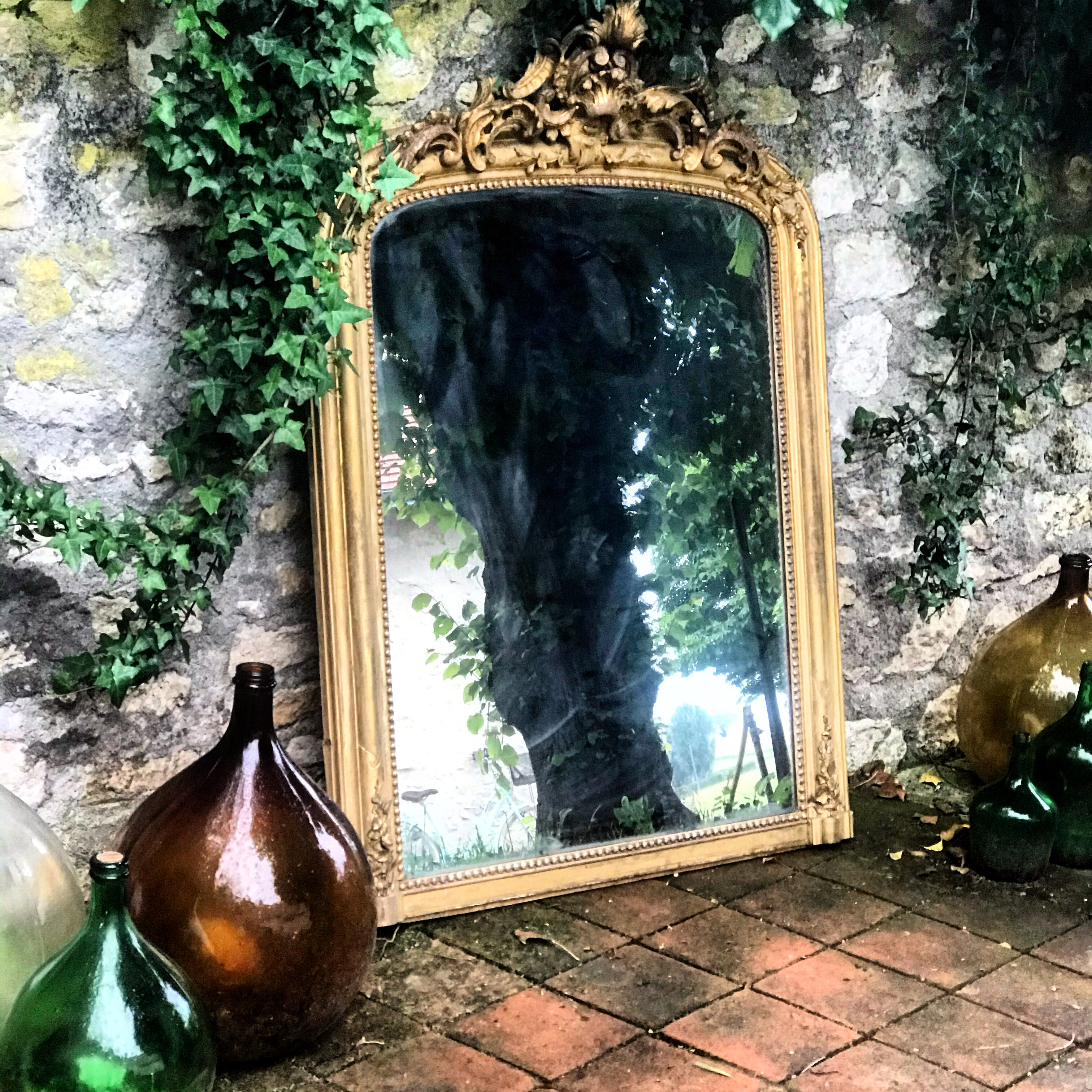 Large golden antique mirror  77x108cm