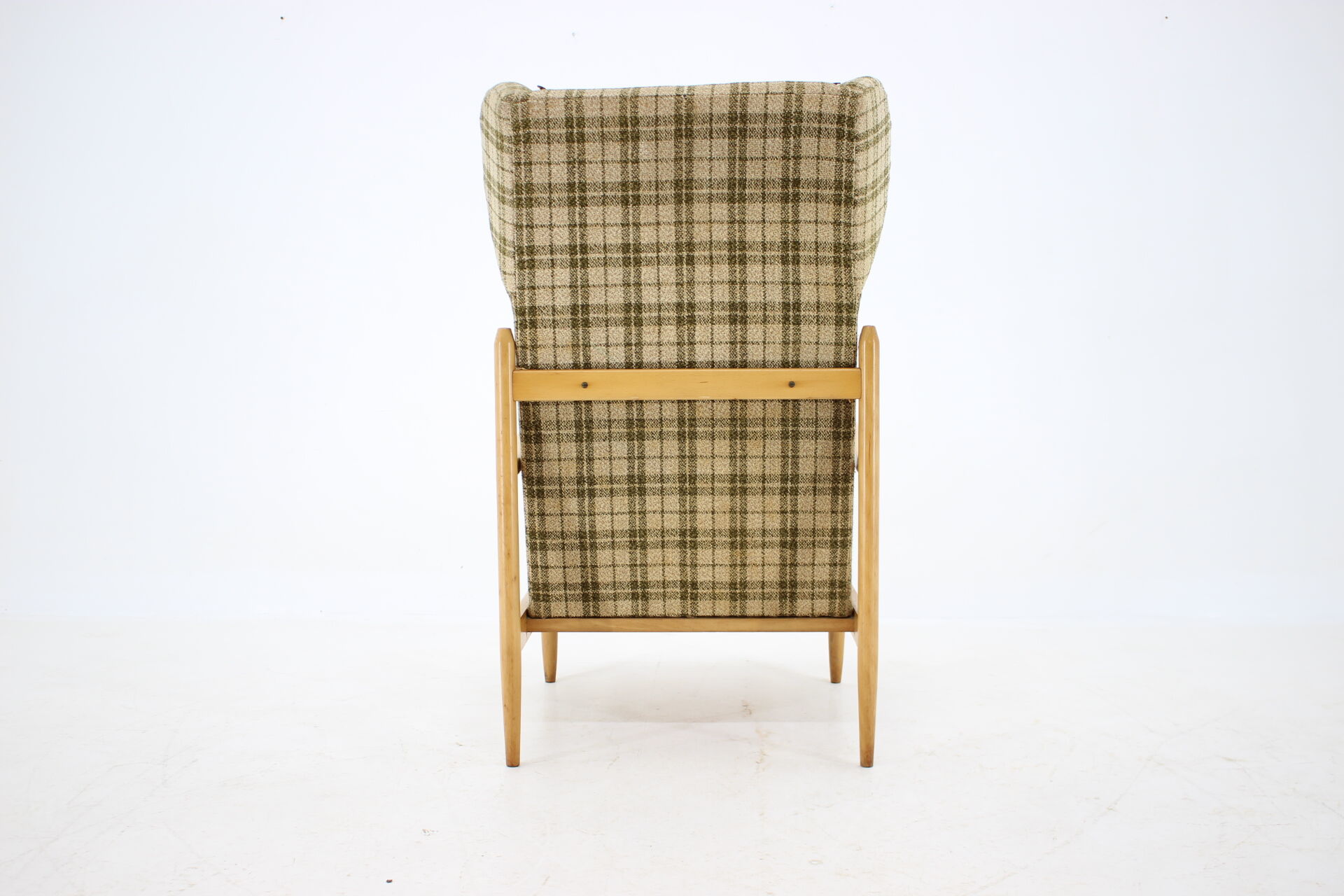 1960s Rare Beech Wing Armchair by ULUV, Czechoslovakia