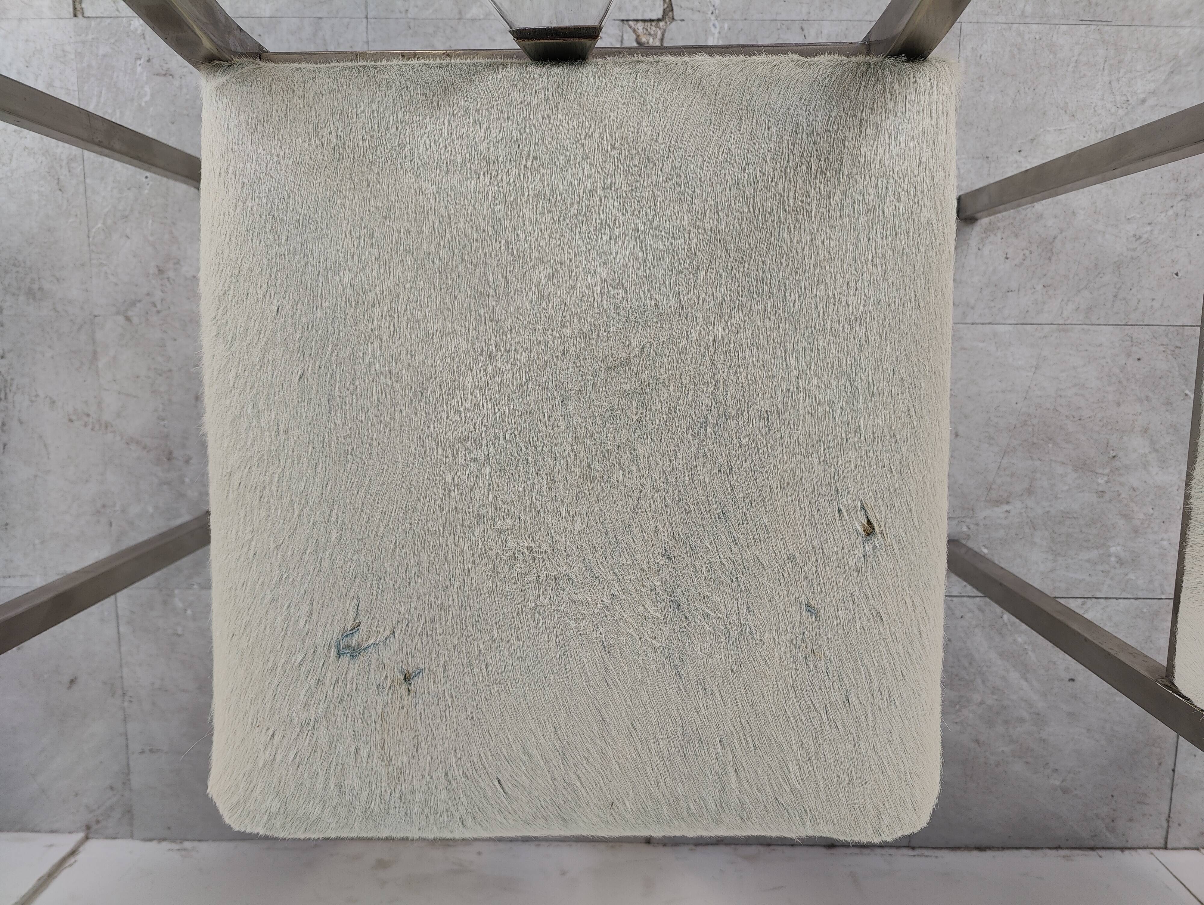 Metal and lucite dining chairs by Belgochrom, 1970s