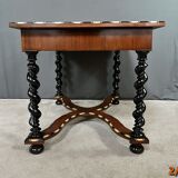 Desk table in precious wood marquetry, Napoleon III period – mid-19th century