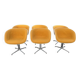 6 fauteuils Eames Lafonda tissu orange pied chromé vers 1970s