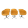 6 fauteuils Eames Lafonda tissu orange pied chromé vers 1970s