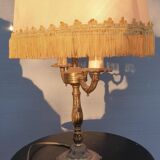 1960 neo-classical bubbly lampshade and fringed lampshade