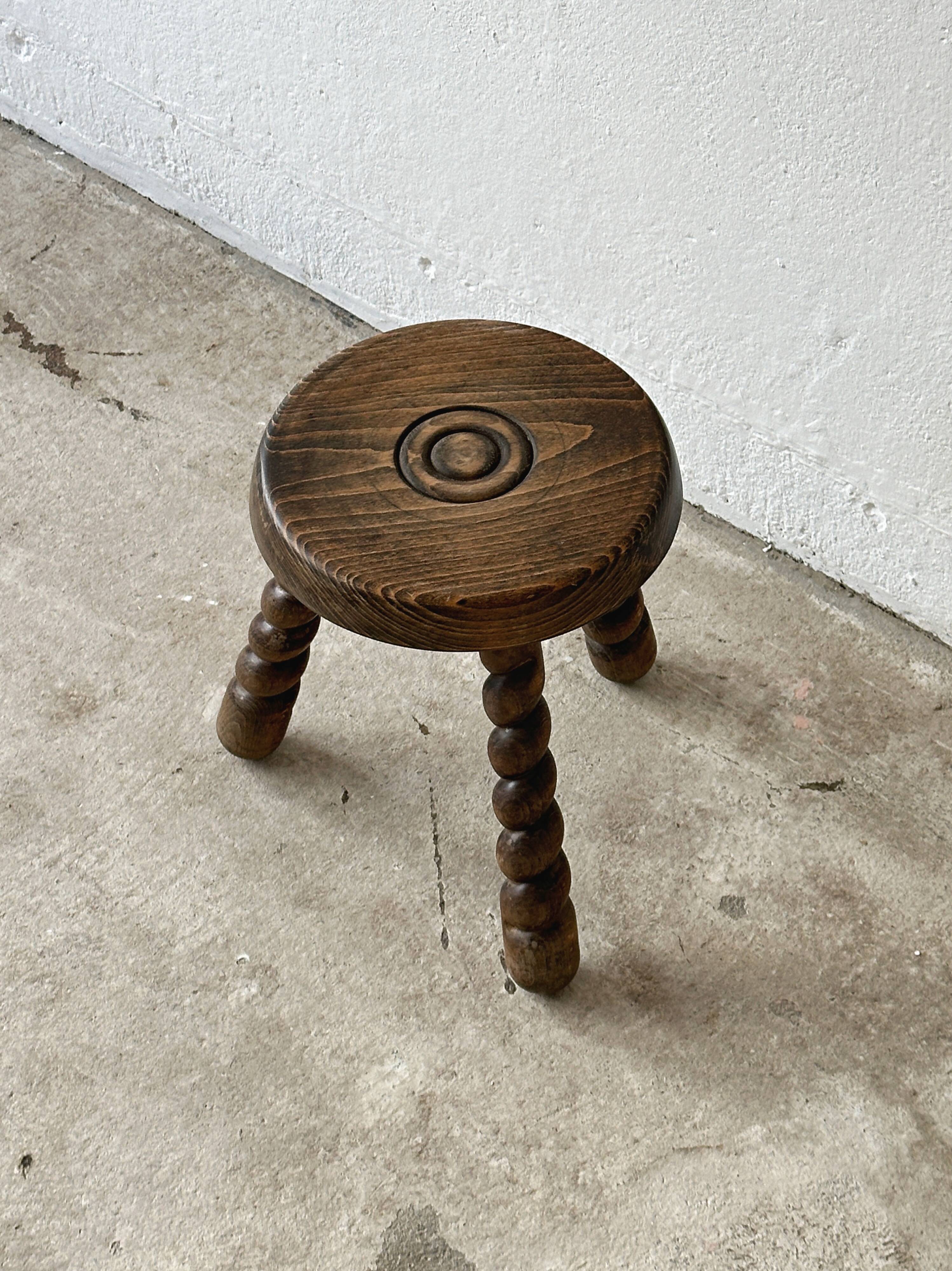 Antique wooden tripod stool
