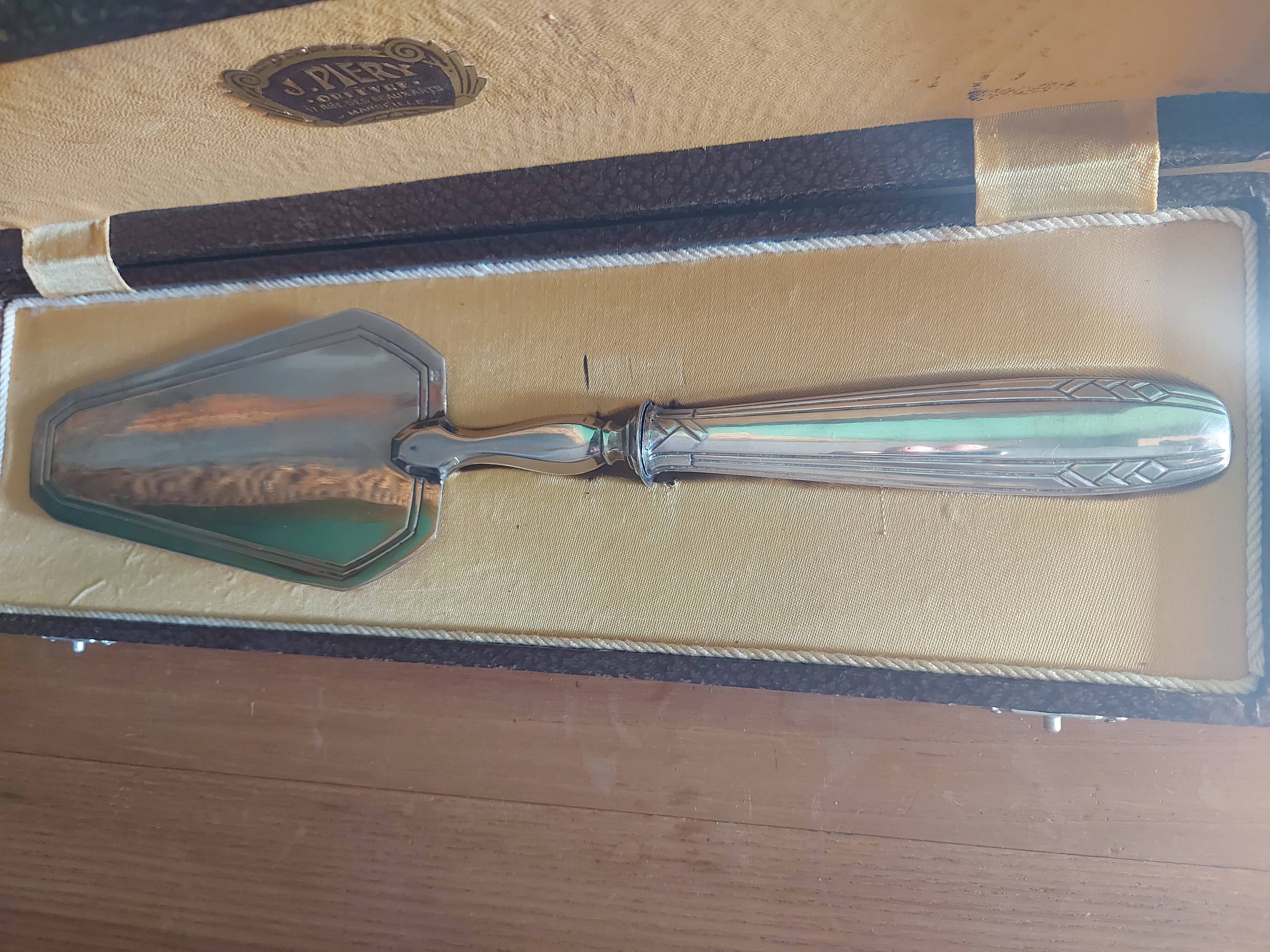 Cake shovel box e silver metal ( POT punch), Piery goldsmith