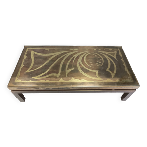 Table basse vintage en - laiton