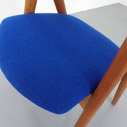 Set of Compass Chairs in Teak and Kvadrat Hallingdal 65 by Kai Kristiansen for Schou Andersen, 1960s