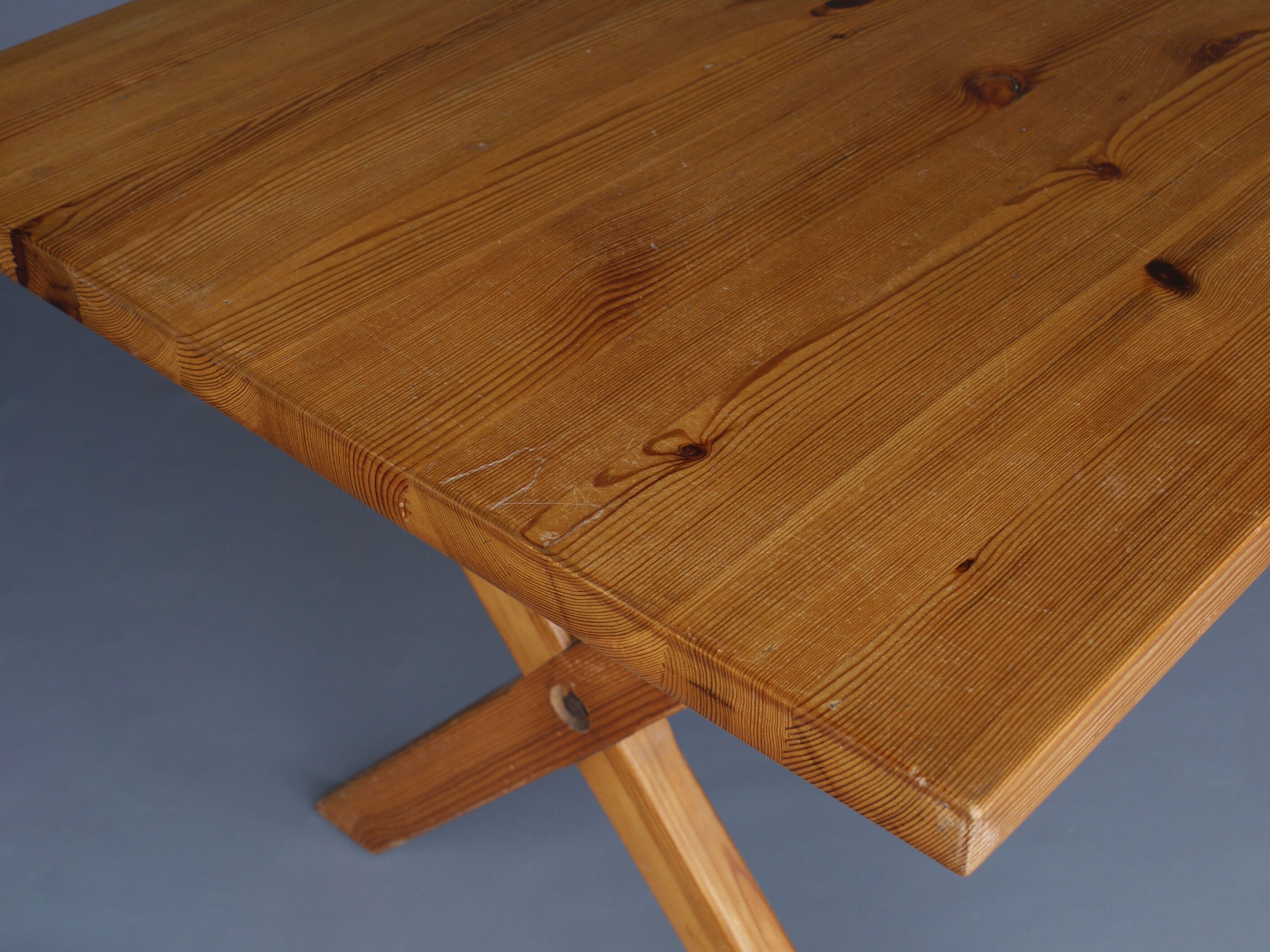 Scandinavian pine dining table 1960s