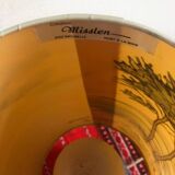 Old ceramic lamp with a silk shade signed Misslen.