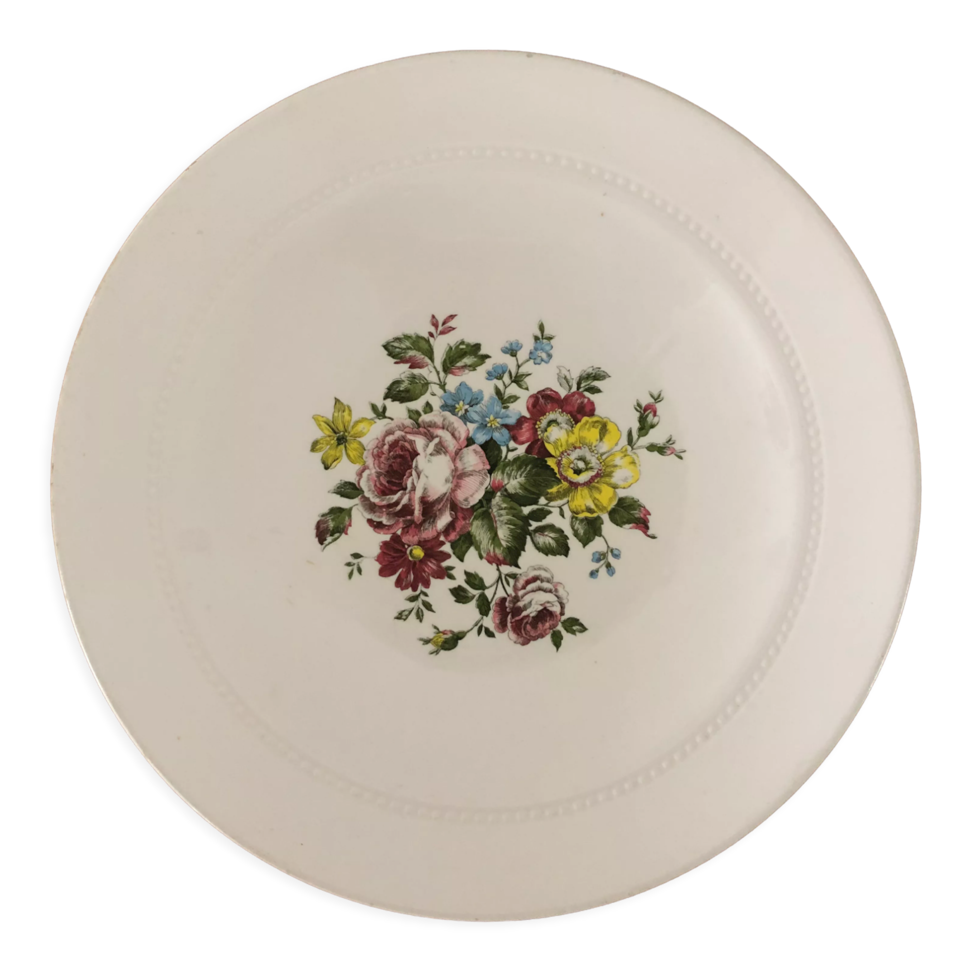 Antique earthenware dish from Luneville China Keller and Guerin 1889 "Chaillot de Vercor"