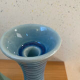 Set of 2 glazed stoneware candle holders