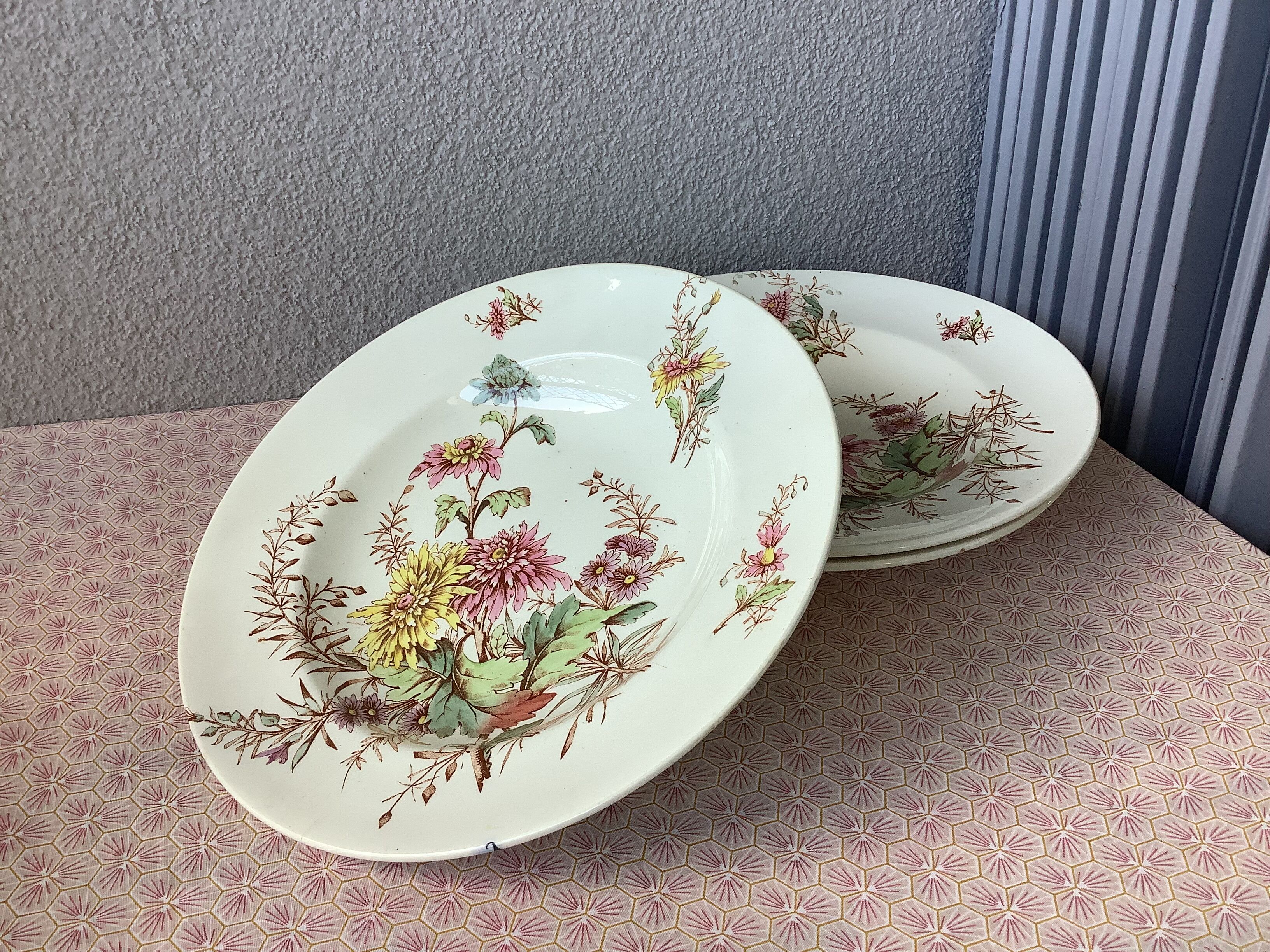 Assiettes Lunéville Keller & Guérin XIXème terre de fer