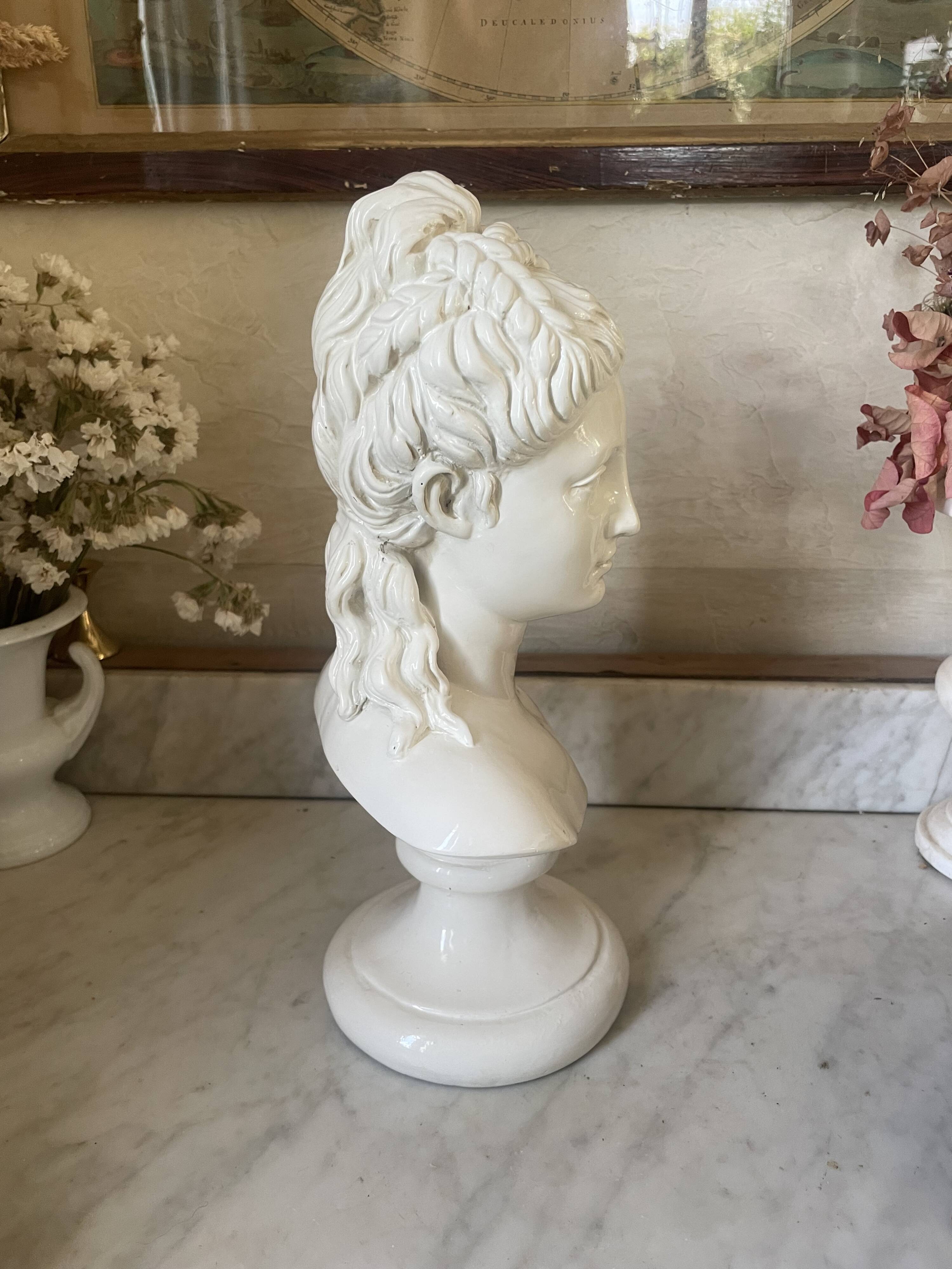 Bust of Proserpine vintage neoclassical sculpture