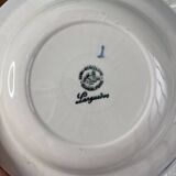 6 pastel blue soup plates in céranord st amand earthenware - languedoc model - lot 1