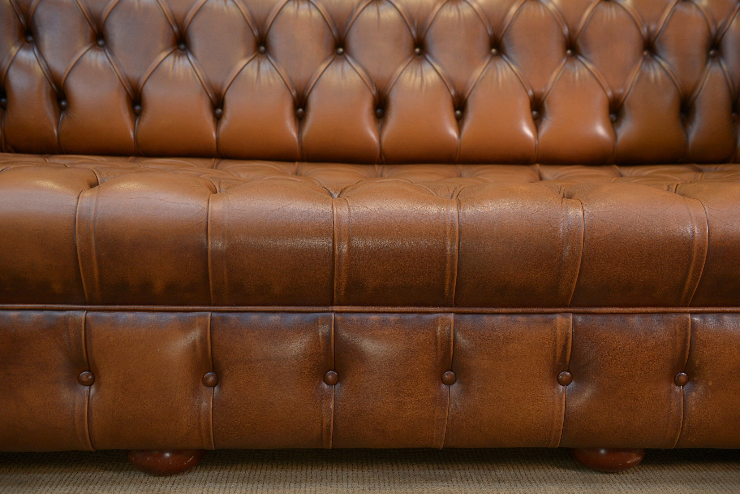 Chesterfield sofa 3 seater Vintage brown leather