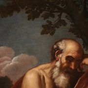 Great 17th century Italian painting, Saint Jerome in Meditation