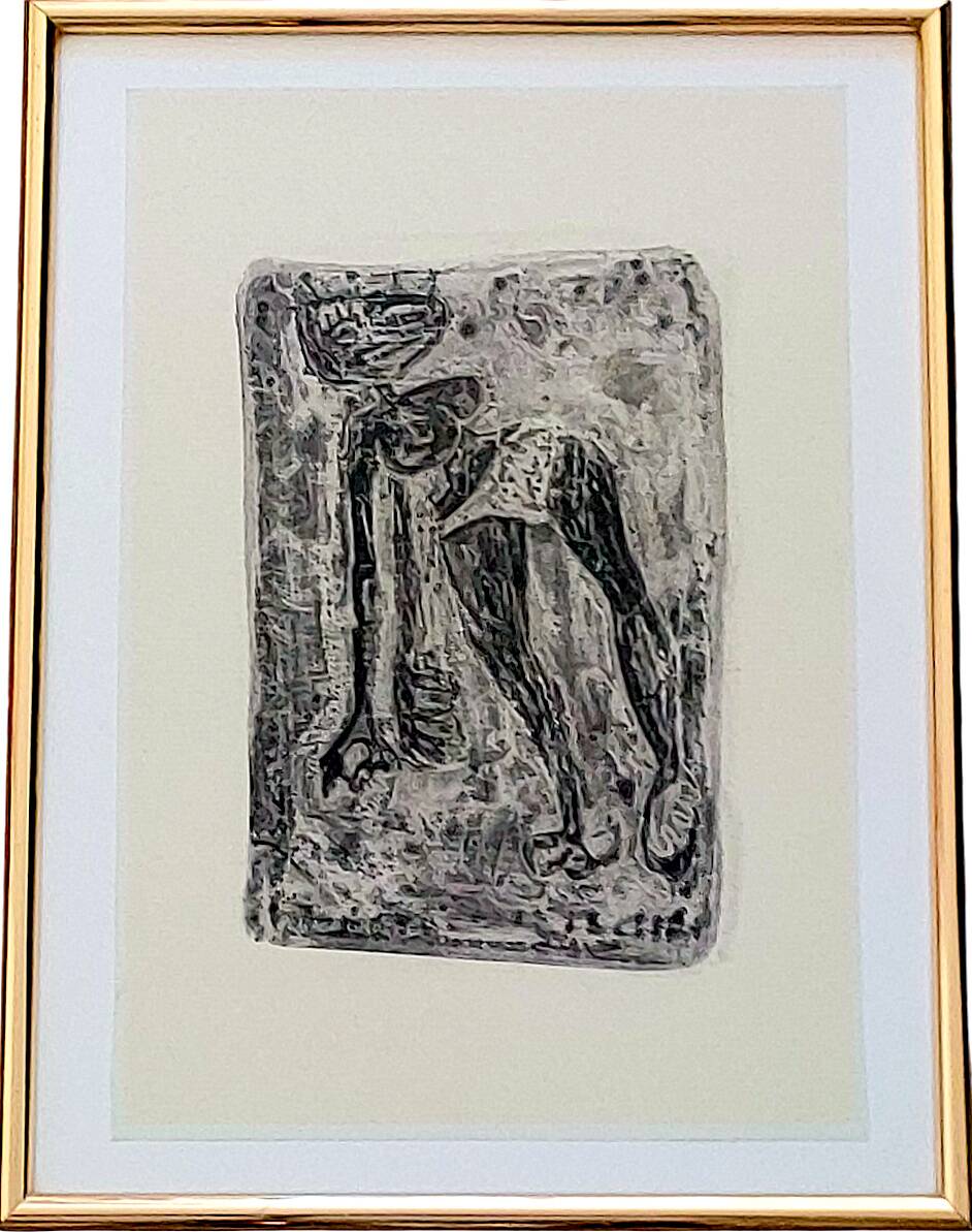 Painting by D. ANIAKI – Mixed media, ink and acrylic on laminated paper