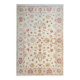 Cream Wool Area Rug, Handwoven Floral Carpet, Traditional Decor 190x128cm