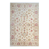 Tapis en laine écru et motif floral