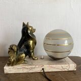 Lampe veilleuse art déco chien Spitz