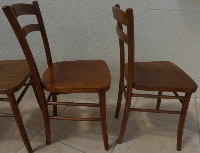 4 Lutherrma brand bistro chairs in their patinas – Very good condition