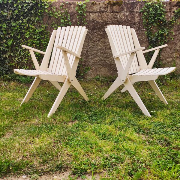 Fauteuils de jardin pliants  vintage 1970