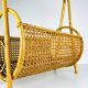 Vintage bamboo and Vienna straw magazine rack, Italy, 1960s.