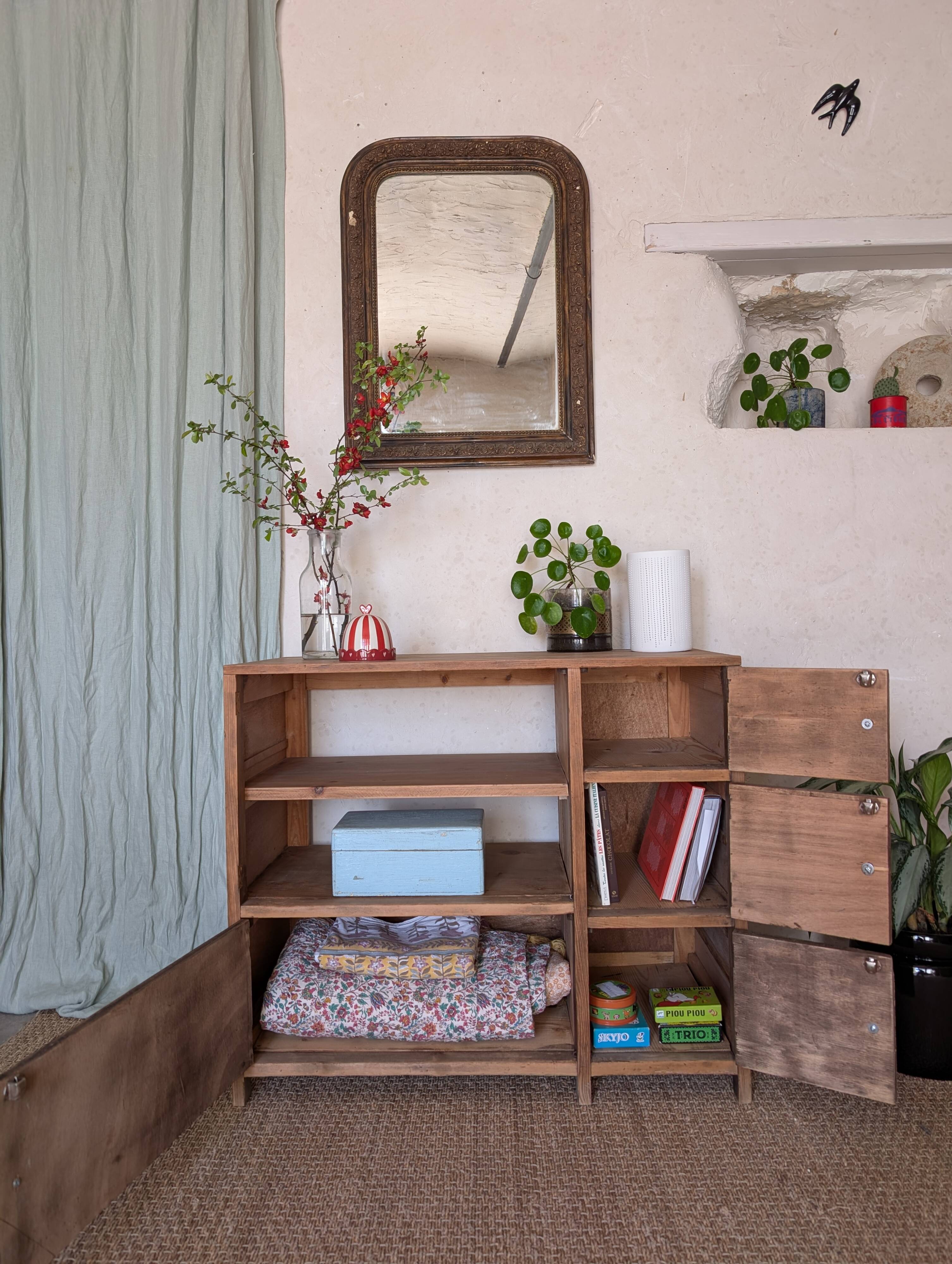 Old small workshop furniture made of wood.