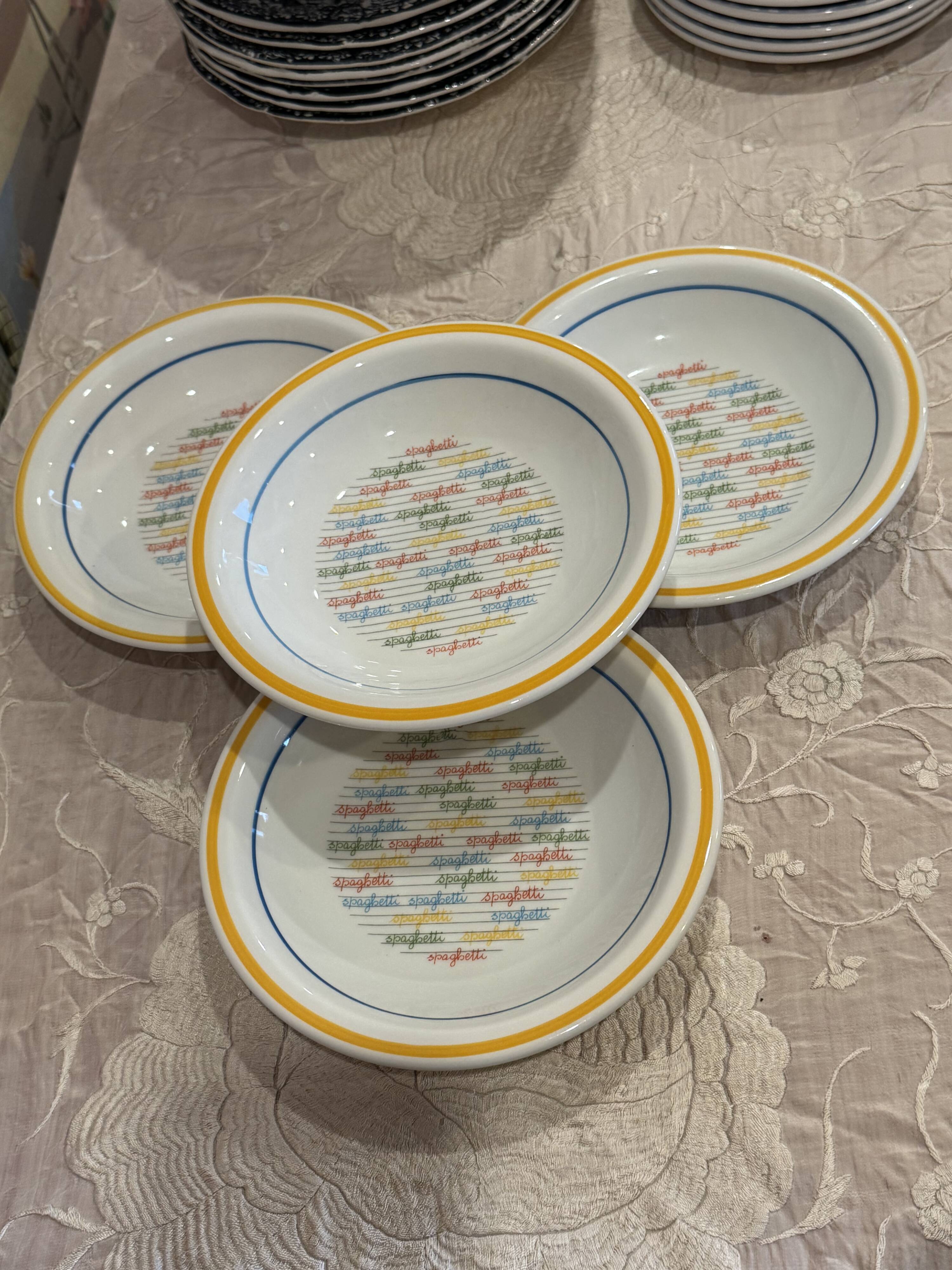 4 spaghetti plates made in Italy
