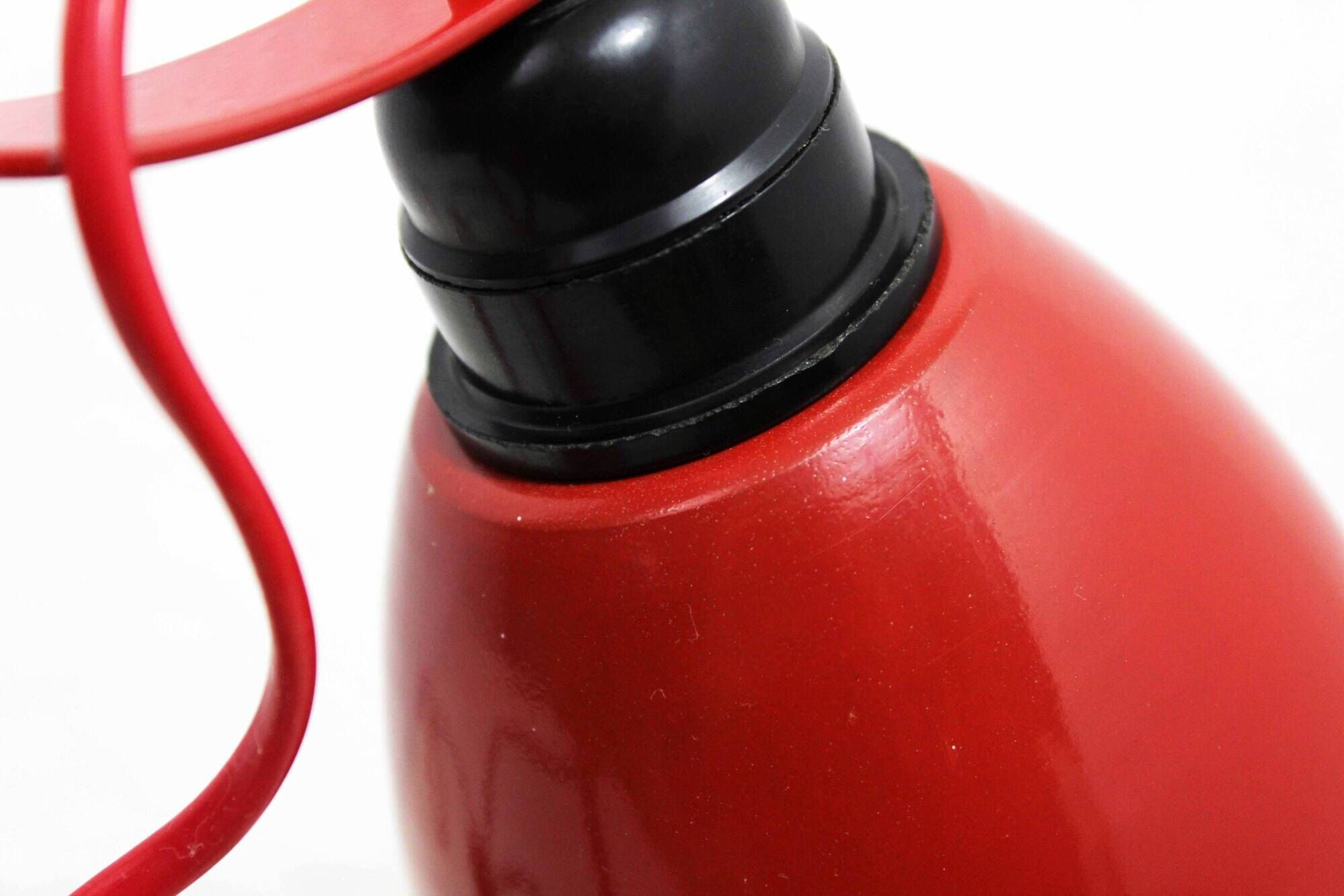 Vintage desk lamp on red metal stem 1970s