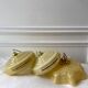 Suspension in glass of Clichy yellow and golden edging years 40-50