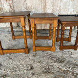 Set of 3 Vintage Turned Wood Nesting Tables
