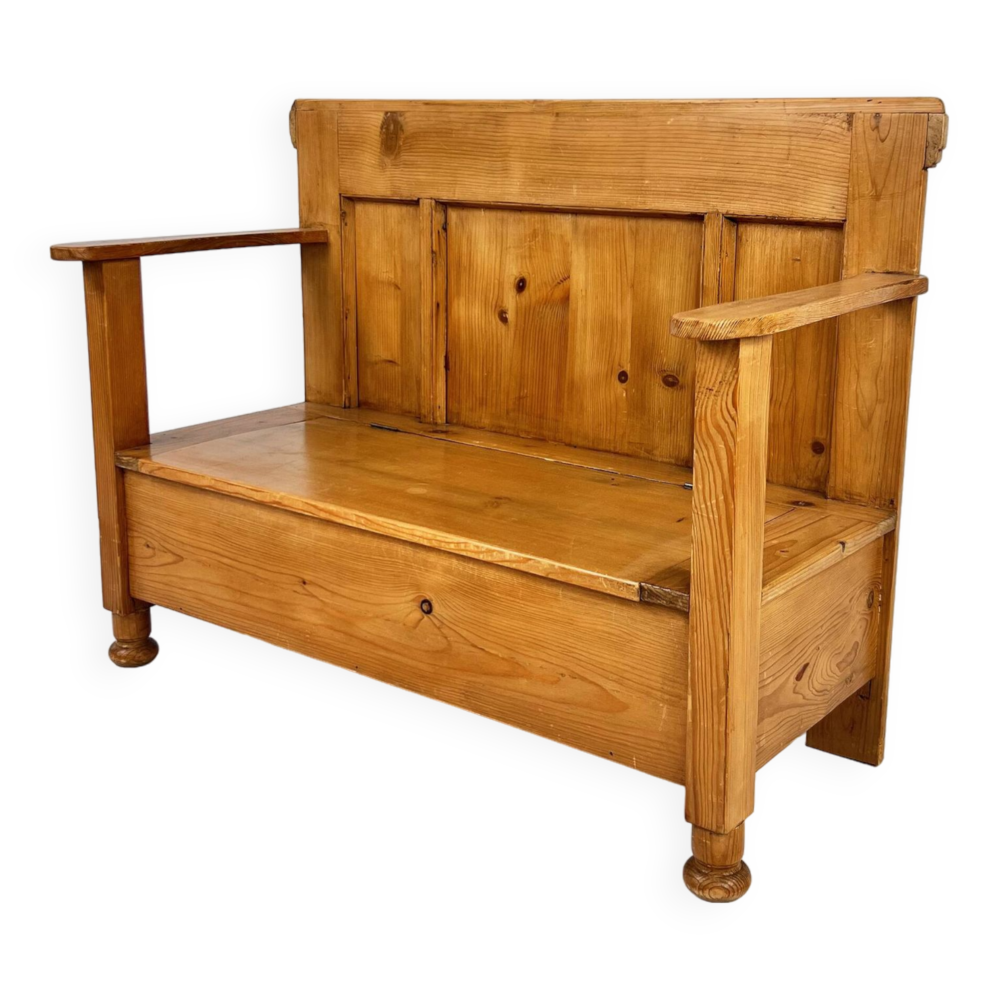 Pine Wooden Hall Bench, 1970s